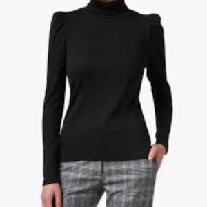 Veronica Beard - Puff Sleeve Turtleneck Top - Size L